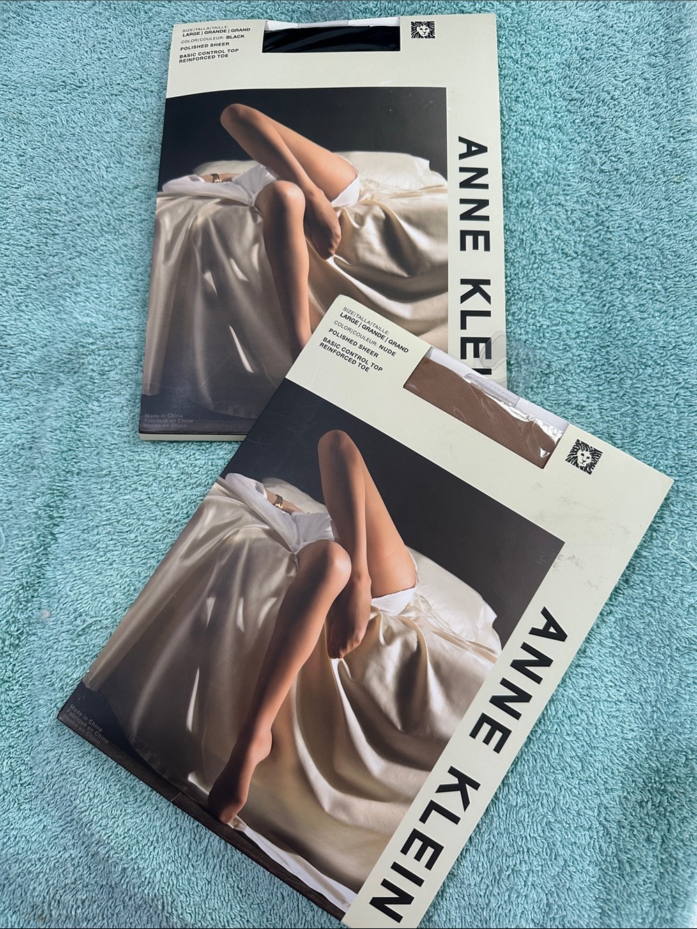 NWT Anne Klein Polished Sheer Nude & Black Tights (2 Pair of Tights)